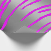 Silver Tiger Stripes roze Cadeaupapier (Hoek)