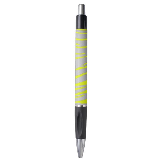 Silver Tiger Stripes Yellow Pen (Voorkant Verticaal)