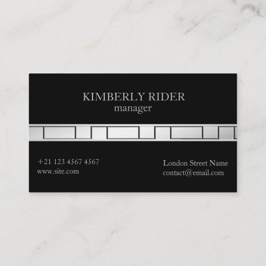 Silver Tile Pattern Visitekaartje (Achterkant)