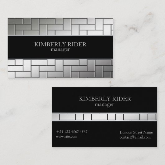 Silver Tile Pattern Visitekaartje (Voorkant / Achterkant)