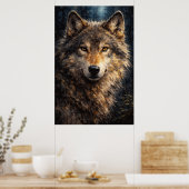 Silver Timber | Wolf Wildlife Art | Poster (Keuken)