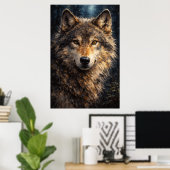 Silver Timber | Wolf Wildlife Art | Poster (Thuiskantoor)