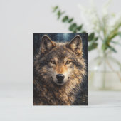 Silver Timber | Wolf Wildlife Art | Postkaart (Staand voorkant)