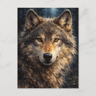 Silver Timber   Wolf Wildlife Art   Postkaart