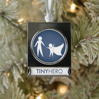 Silver Tiny Hero Ornament Verzilverd Banner Ornament