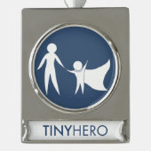Silver Tiny Hero Ornament Verzilverd Banner Ornament (Voorkant)