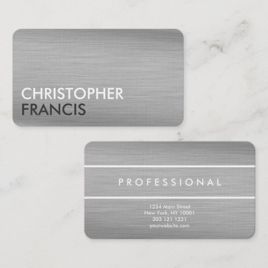 Silver titanium gepersonaliseerde visitekaartjes (Voorkant / Achterkant)