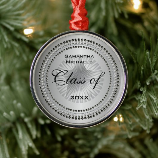Silver Tone Class of 2023 Star Afstuderen Ornament (Boom)