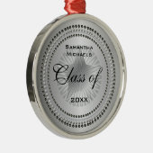 Silver Tone Class of 2023 Star Afstuderen Ornament (Rechts)