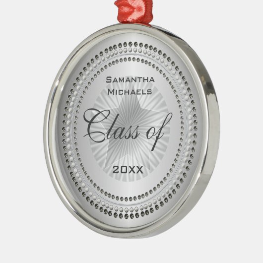 Silver Tone Class of 2023 Star Afstuderen Ornament (Links)