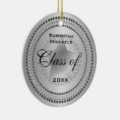 Silver Tone Class of 2023 Star Photo Afstuderen Keramisch Ornament (Rechts)