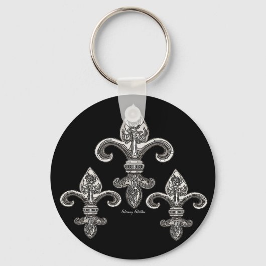 Silver tone Fleur De Lys Sleutelhanger (Voorkant)