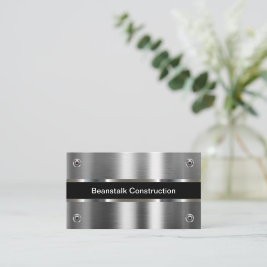 Silver Tone Metallic Constructie Visitekaartjes (Staand voorkant)