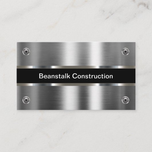 Silver Tone Metallic Constructie Visitekaartjes (Voorkant)