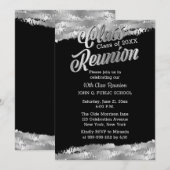 Silver Tone Modern Class Reunion Party Kaart (Voorkant / Achterkant)
