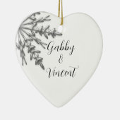 Silver Tone Snowflake Winter Wedding Keramisch Ornament (Rechts)