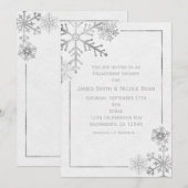 Silver Tone Snowflakes Vakantie Winter Uitnodiging (Voorkant / Achterkant)