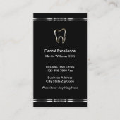 Silver Tone Tooth Logo Tandarts Visitekaartjes (Voorkant)