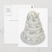 Silver Tone Wedding Cake Briefkaart (Voorkant / Achterkant)