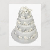Silver Tone Wedding Cake Briefkaart (Voorkant)