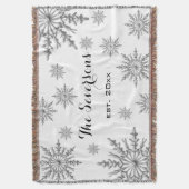 Silver Tone Winter Sneeuwvlokken op Wit Deken (Voorkant Verticaal)