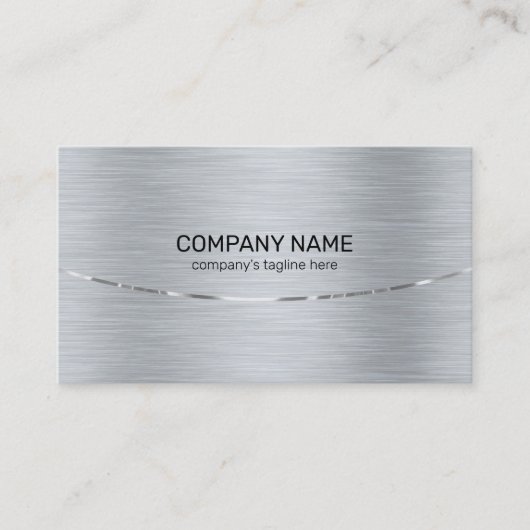 Silver tones Metallic Texture Afbeelding Visitekaartje (Voorkant)