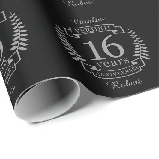 Silver Traditional bruiloft 16 jaar Cadeaupapier (Rol Hoek)