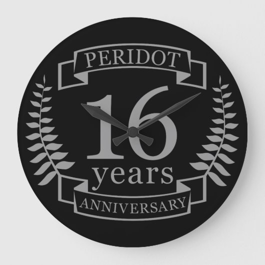 Silver Traditional bruiloft 16 jaar Grote Klok (Voorkant)