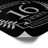 Silver Traditional bruiloft 16 jaar Poster (Hoek)