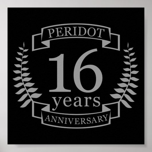 Silver Traditional bruiloft 16 jaar Poster (Voorkant)