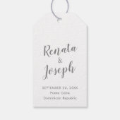 Silver Travel Theme Airplane Destination Wedding Cadeaulabel (Achterkant)