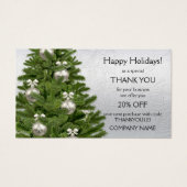 Silver Tree-Feestdagen Dank u Visitekaartje (Voorkant)