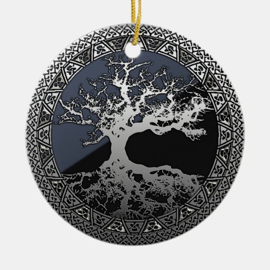 Silver Tree of Life Keramisch Ornament (Voorkant)