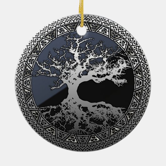 Silver Tree of Life Keramisch Ornament (Achterkant)