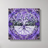 Silver Tree of Life Yggdrasil op Amethyst Geode Canvas Afdruk (Voorkant)