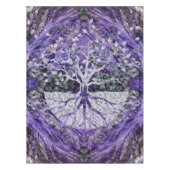 Silver Tree of Life Yggdrasil op Amethyst Geode Tafelkleed (Voorkant)