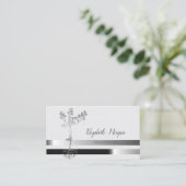 Silver Tree Silhouette, Stripes, Yoga Visitekaartje (Staand voorkant)