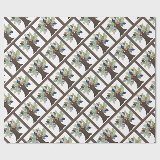 Silver Tree Wrapping Paper Cadeaupapier (Vlak)