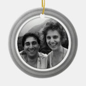 Silver Trim met het Witte Ornament van de Foto van (Voorkant)