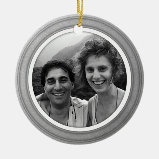 Silver Trim met het Witte Ornament van de Foto van (Voorkant)