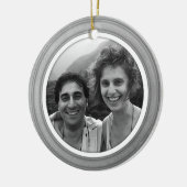 Silver Trim met het Witte Ornament van de Foto van (Links)
