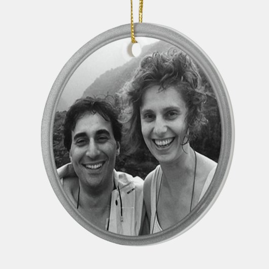 Silver Trim Photo Ornament (Links)