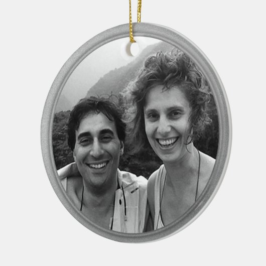Silver Trim Photo Ornament (Links)