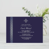 Silver Trim Uitnodiging (Staand voorkant)