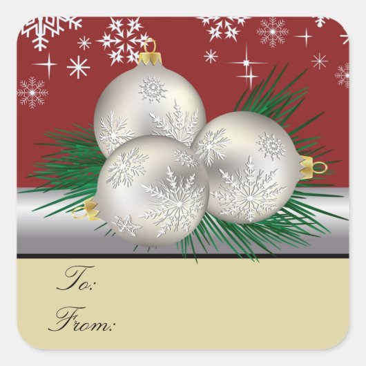 Silver Trio Cadeau Labels (Voorkant)
