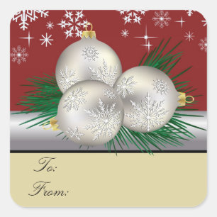 Silver Trio Gift-Labels Vierkante Sticker