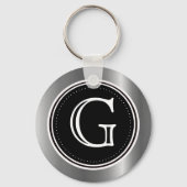 Silver Triple Monogram Sleutelhanger Key ringen (Voorkant)