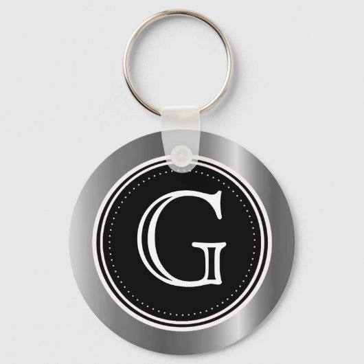 Silver Triple Monogram Sleutelhanger Key ringen (Voorkant)