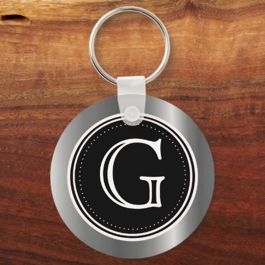 Silver Triple Monogram Sleutelhanger Key ringen (Voorkant)