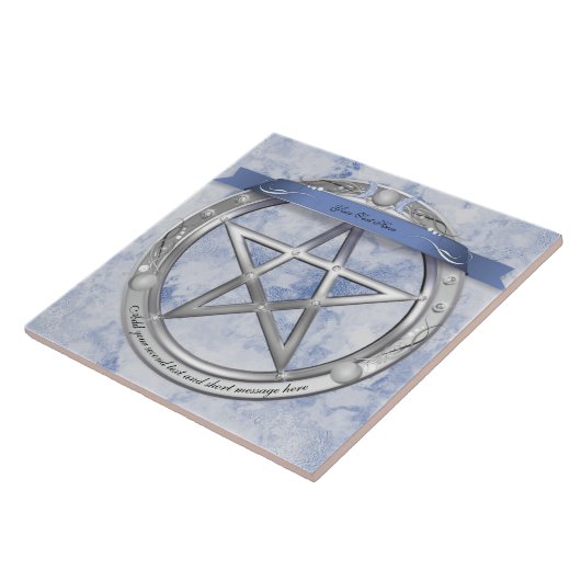 Silver Triple Moon Diamond Star Altar Tegel Tegeltje (Zijkant)